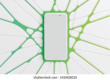 Colorful smartphone template for advertising, vector illustration