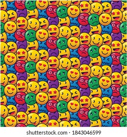 colorful smile emoticons pattern design template