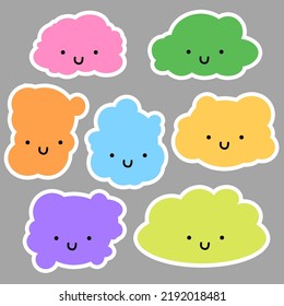 colorful smile face cloud, vector, illustration design.