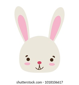 Colorful Smile Rabbit Head Wild Animal Stock Vector (Royalty Free ...