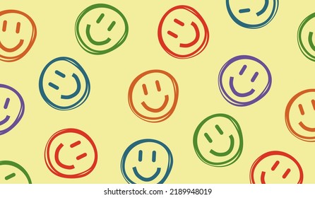 La sonrisa colorida forma el diseño del vector de fondo