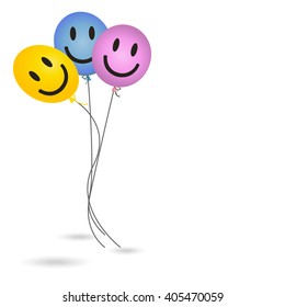 colorful smiley face balloons.vector illustrator.