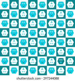 Colorful smiley faces seamless pattern
