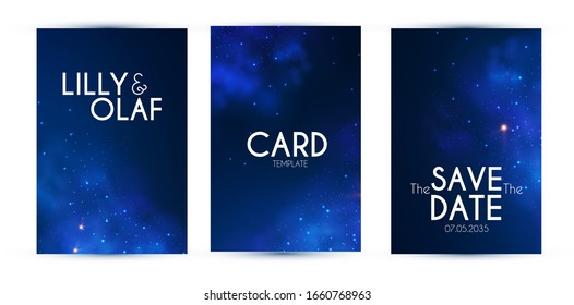 Colorful smoke and light flyer design template set. Poster collection.