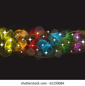 colorful smoke on black background