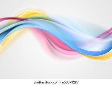 Colorful smooth blurred waves abstract vector shiny background