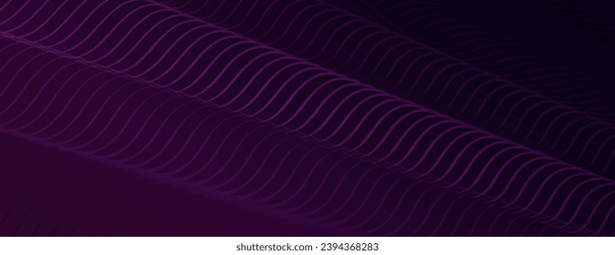 Colorful smooth dark purple gradient background image. Vector bright wave line on a dark back. Modern smooth plaid wavy fon. Suit for poster, website, sale