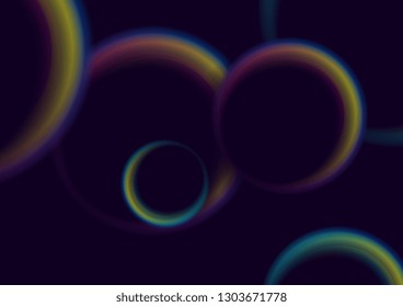 Colorful smooth galaxy circles abstract background. Vector design