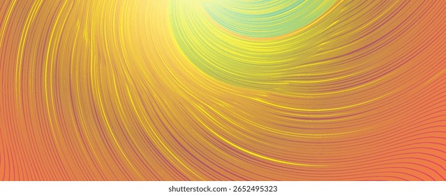 Colorful smooth light lines background with smooth waves. Asymmetric lines. Abstract background for science presentations. Vector Illustration.