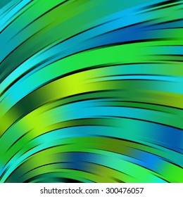 Colorful smooth light lines background. Green, blue colors. Vector illustration