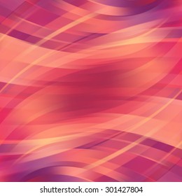 Colorful smooth light lines background. Pink, red, orange colors. Vector illustration