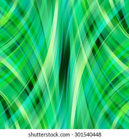 Colorful smooth light lines background. Green colors.  Vector illustration