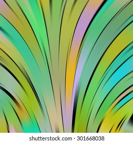 Colorful smooth light lines background. green, blue, yellow colors. Vector illustration