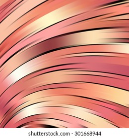 Colorful smooth light lines background. Orange, pink colors. Vector illustration