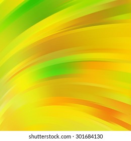 Colorful smooth light lines background. Yellow, green colors. Vector illustration