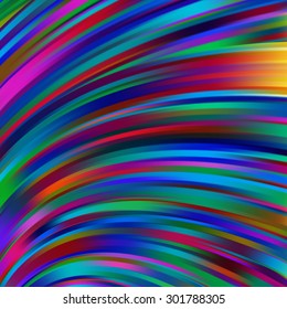 Colorful smooth light lines background. Blue, purple, green colors. Vector illustration