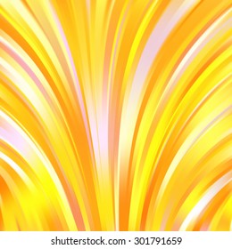 Colorful smooth light lines background. Yellow, white colors. Vector illustration