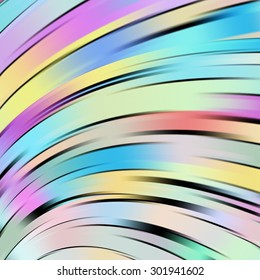 Colorful smooth light lines background. Pink, blue, yellow black colors. Vector illustration