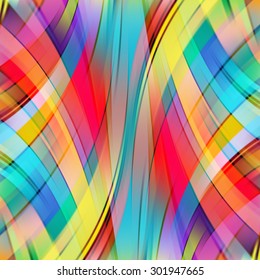Colorful smooth light lines background. Rainbow-colored.  Vector illustration