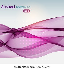 Colorful smooth light lines background. Pink, purple colors. Vector illustration