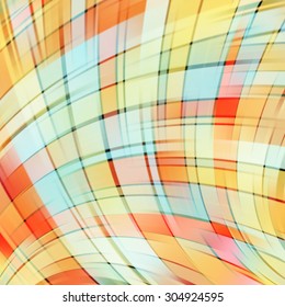 Colorful smooth light lines background. Yellow, blue, orange colors. Vector illustration
