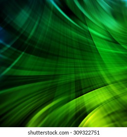 Colorful smooth light lines background. Green colors. Vector illustration