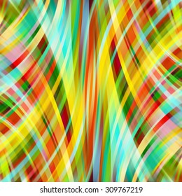 Colorful smooth light lines background. Yellow, green, red colors. Vector illustration