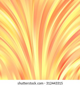 Colorful smooth light lines background. Yellow, orange colors. Vector illustration
