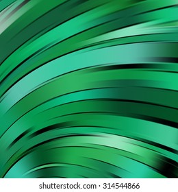 Colorful smooth light lines background. Green, black colors. Vector illustration