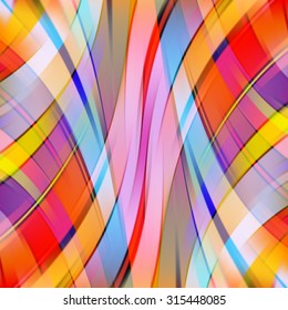 Colorful smooth light lines background. Red, pink, blue, yellow colors. Vector illustration
