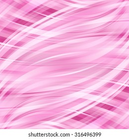 Colorful smooth light lines background. Pink, white colors. Vector illustration