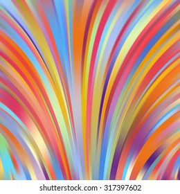 Colorful smooth light lines background. Red, orange, blue colors. Vector illustration