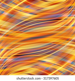 Colorful smooth light lines background. Yellow, orange, brown colors. Vector illustration
