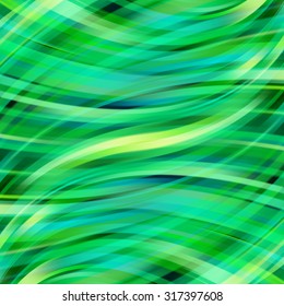Colorful smooth light lines background. Green colors. Vector illustration