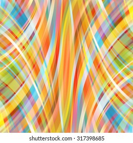 Colorful smooth light lines background. Yellow, orange, green, blue colors.  Vector illustration