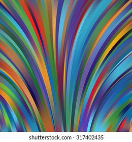 Colorful smooth light lines background. Blue, green colors. Vector illustration