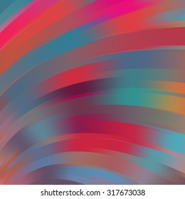 Colorful smooth light lines background. Red, blue, brown colors. Vector illustration