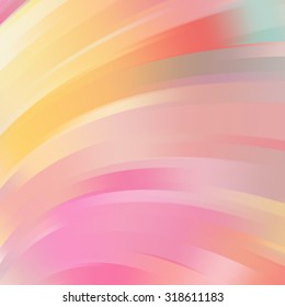 Colorful smooth light lines background. Pastel pink, yellow colors. Vector illustration
