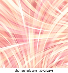 Colorful smooth light lines background. White, pink, orange colors. Vector illustration
