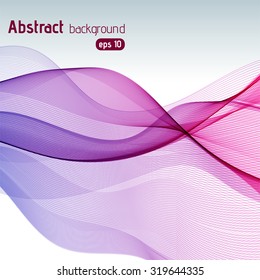 Colorful smooth light lines background. Pink, purple, violet, colors.  Vector illustration