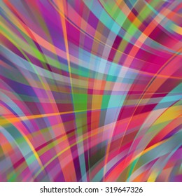 Colorful smooth light lines background. Purple, brown, green, orange colors. Vector illustration