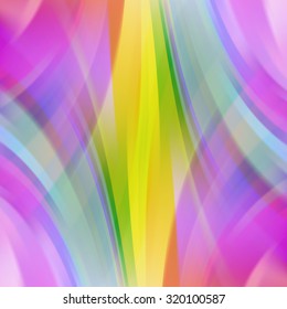 Colorful smooth light lines background. Yellow, pink, blue colors. Vector illustration