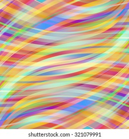 Colorful smooth light lines background. Red, yellow, green, blue colors. Vector illustration