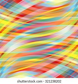 Colorful smooth light lines background. Yellow, blue, red colors. Vector illustration