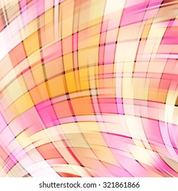 Colorful smooth light lines background. Pink, yellow, white colors. Vector illustration