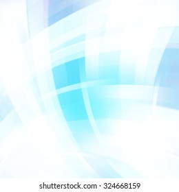 Colorful smooth light lines background. Blue, white colors. Vector illustration