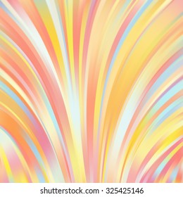 Colorful smooth light lines background. Yellow, orange colors. Vector illustration