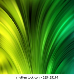 Colorful smooth light lines background. Yellow, green colors.Vector illustration