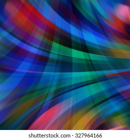 Colorful smooth light lines background. Dark blue, green, red colors. Vector illustration