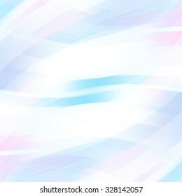 Colorful smooth light lines background. Blue, white colors. Vector illustration